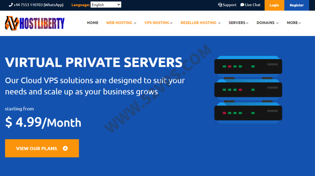HostLiberty：国外VPS，每月4.99美元起，可选日本、新加坡、巴基斯坦、美国、法国等17个机房