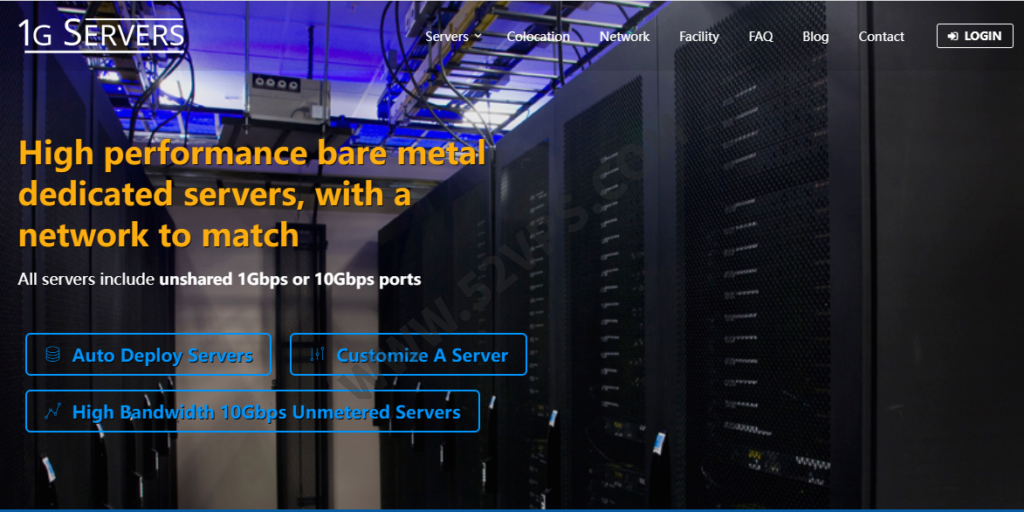 1GServers：美国独立服务器/1G带宽/不限流量/64G内存，/月