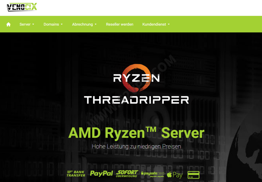 Venocix：德国不限流量VPS/AMD RYZEN处理器/DDR4内存/NVMe硬盘,每月10欧起