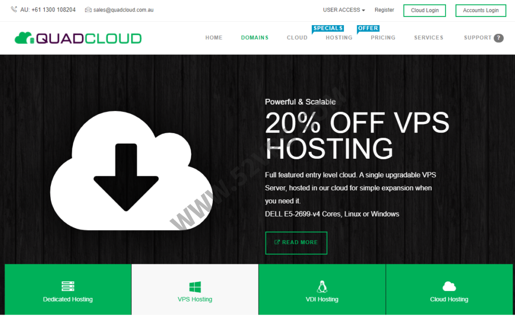 Quadcloud：澳大利亚云服务器VPS/VMWare架构/NVMe SSD/1Gbps端口/7Tbps DDOS防御