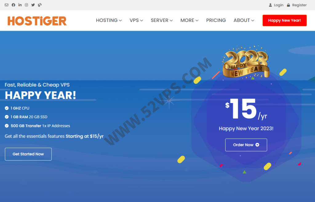 Hostiger：新年促销/国外VPS、1核1G内存20GB SSD硬盘/300Mbps带宽/500G流量/年付低至/可选美国或土耳其