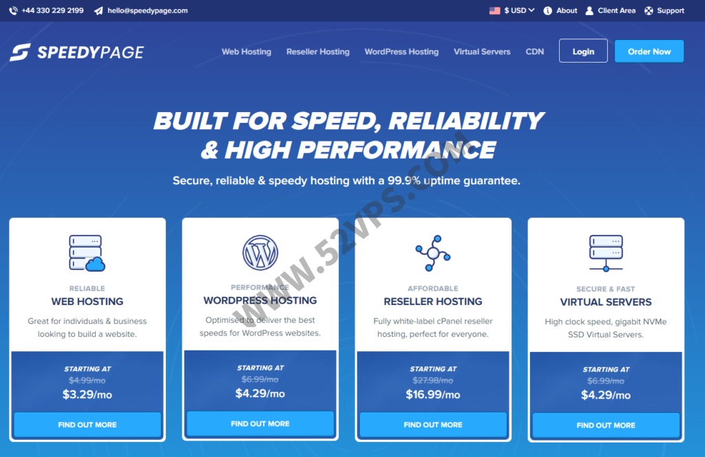 SpeedyPage：美国VPS/AMD Ryzen CPU/DDR5内存/Gen4 NVMe硬盘,月付.82起