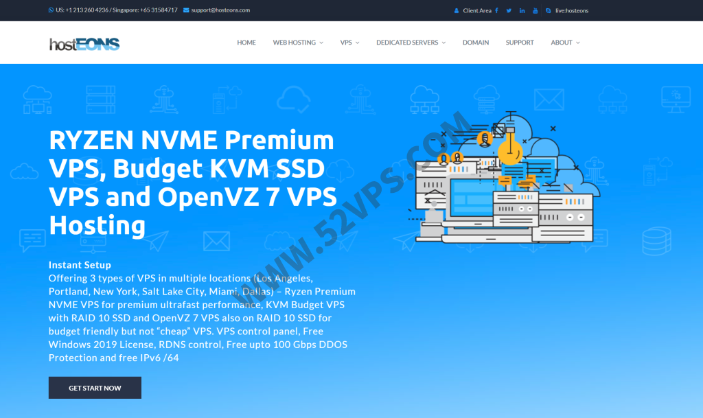 Hosteons：AMD Ryzen 7950x CPU，VDS主机，10Gbps带宽，月付起，可选达拉斯、洛杉矶和盐湖城