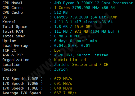 Kuroit：日本高防VPS，AMD CPU、NVMe硬盘、1Gbps带宽、160G DDOS防御，85折优惠，月付4.3美元起