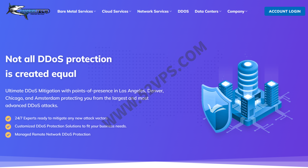 Sharktech：高防VPS+高防服务器促销中，国外高防VPS年付29.7美元，高配服务器每月9#鲨鱼机房#洛杉矶#荷兰等