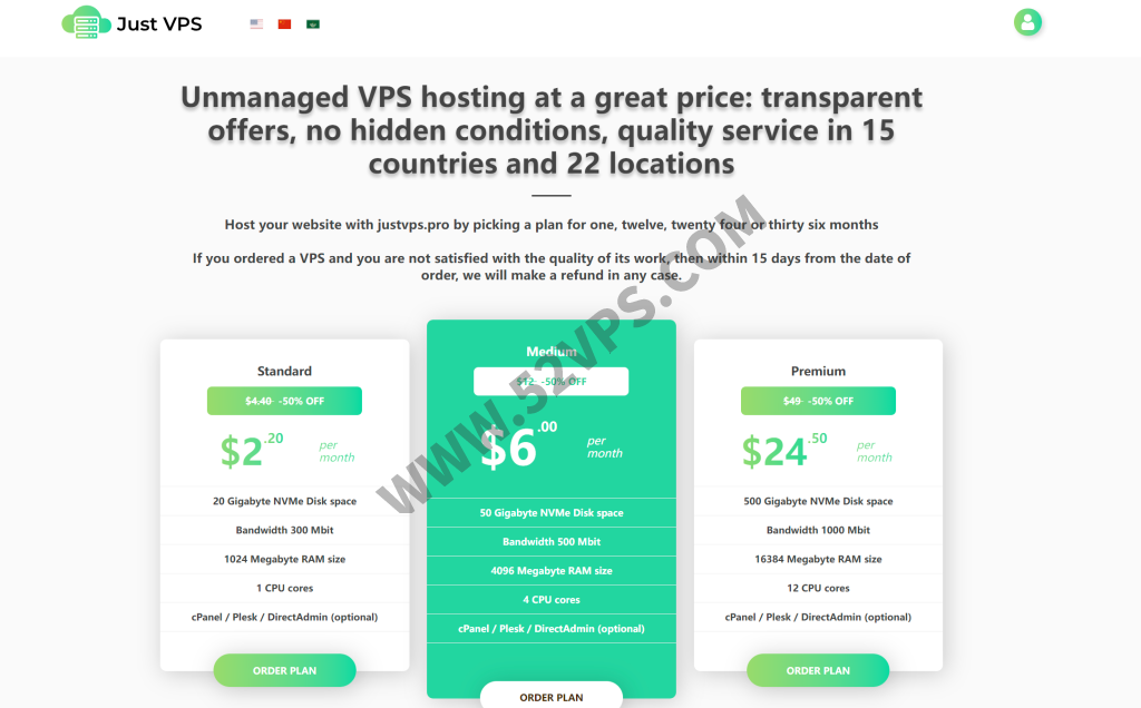 justvps：300-1000Mbps不限流量VPS，英国伦敦/NVMe硬盘，1.54/月起
