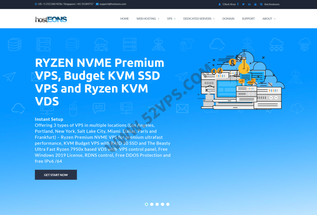 hostEONS：美国VPS，KVM虚拟化/1Gbps端口，年付起