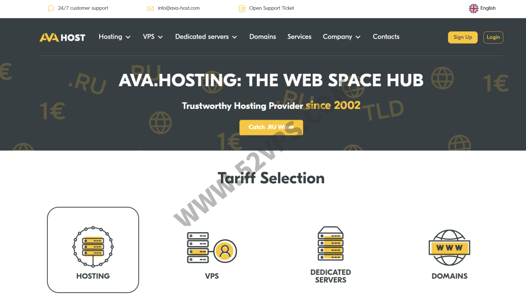 AVA.HOSTING：1欧元获取.ru域名，可匿名注册/无视DMCA，限量100个